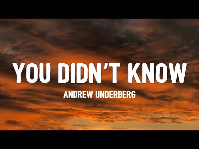 Andrew Underberg - You Didn’t Know (Lyrics) | I'm sure you wish it could be so