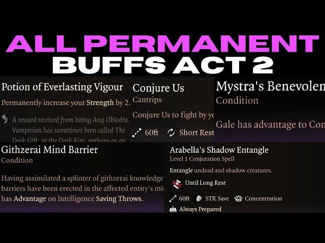 Baldur's Gate 3: All Permanent Act 2 Buffs & How to Get Them | Full Walkthrough Guide