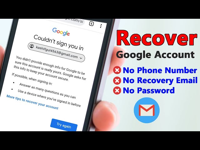 fix couldn't sign problem on Gmail account - Recover Google Account