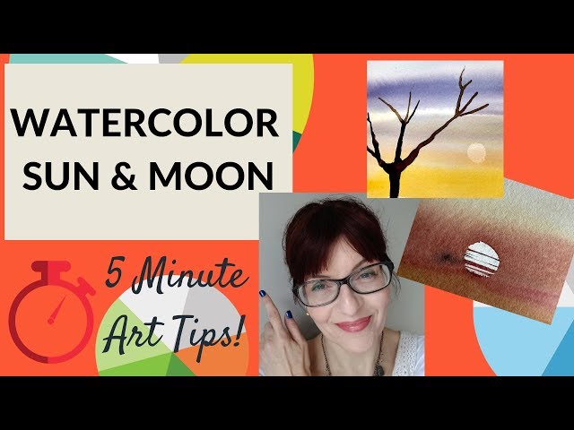 Watercolor Sunset - (Easy Sun and Moon trick!)