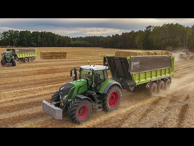 Fendt Traktoren im Einsatz I Ballen Abtransport mit Claas Cargos Häckselwagen Lohnunternehmen J&J