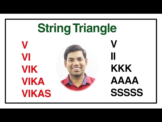 String Triangle Print करने का प्रोग्राम। Printing String Triangle in C (HINDI)