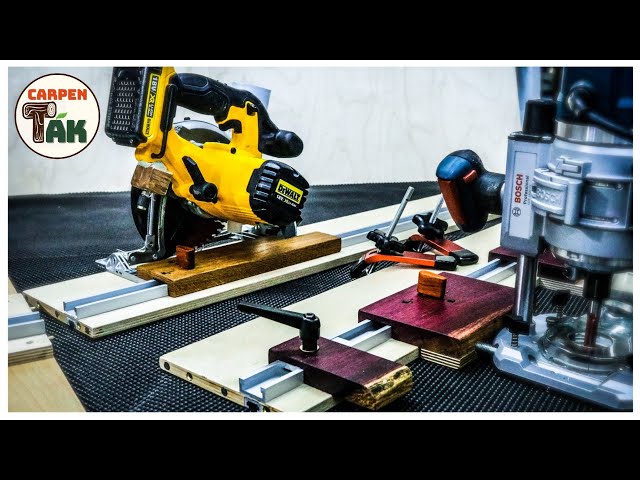 ⚡DIY - Homemade Track Saw / Guide Rail for Circular Saw, Even Router / Woodworking