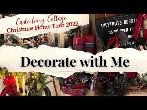 Christmas Decorating in a Rustic Vintage Style/DIY Tin Tile Tree Collar/Home Tour 2022