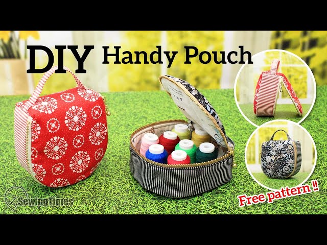 DIY Small Handy Pouch | Cosmetic Zipper Pouch Sewing Pattern & Tutorial [sewingtimes]