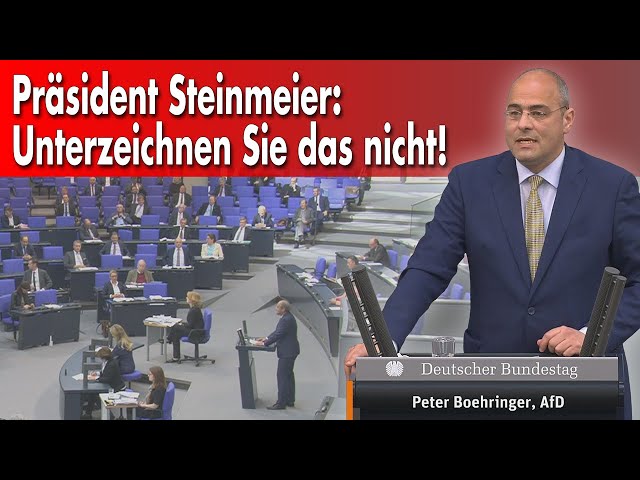 Präsident Steinmeier: Unterzeichnen Sie das nicht! | Boehringer im Bundestag 25.3.2021