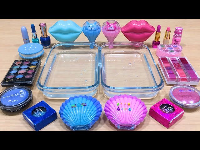 PINK vs BLUE ! Mixing Makeup Eyeshadow into Clear Slime! Special Series#44 Satisfying Slime Videos
