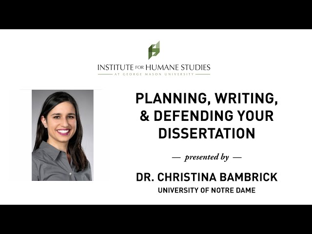 How to Write a Successful PhD Dissertation - Prof. Christina Bambrick