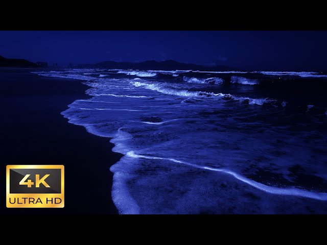 Ocean Sounds For Deep Sleeping | 4K Dark Screen And Rolling Waves | Best While Noise Ocean Sounds