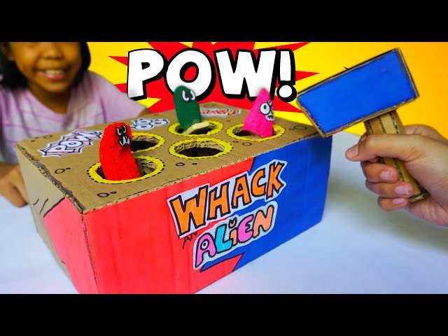 Whack-A-Mole Game from Cardboard | Alien Edition | How To Make Easy Arcade Game for Kids