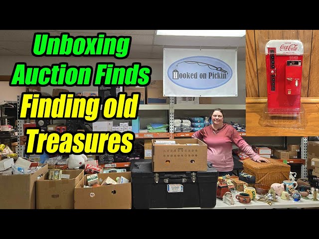 Unboxing Amazing Auction Finds - Even some Old New Stock - We found paperweights and coke items.