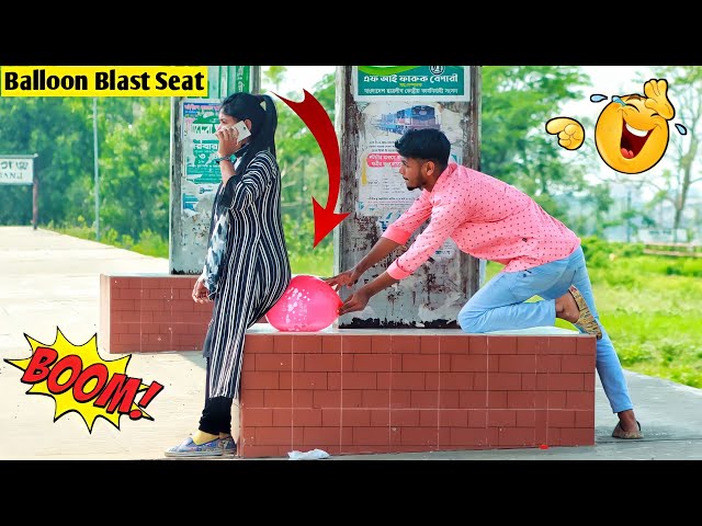 Update Balloon PRANK on Cute GIRL with Popping Balloon PRANK - Funny Reaction | Prank