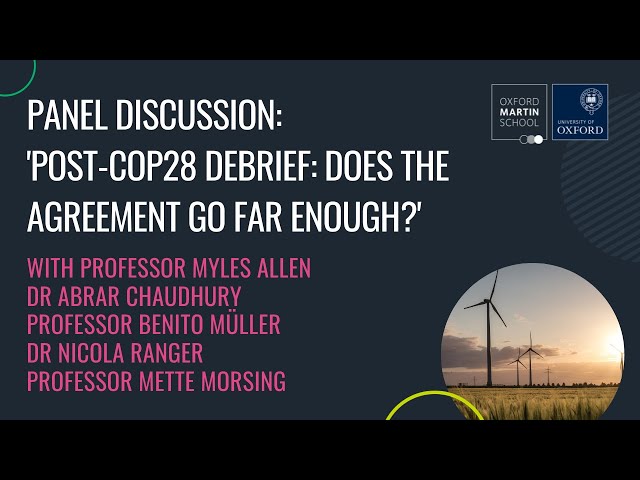 Panel discussion: 'Post-COP28 Debrief: Does the agreement go far enough?'