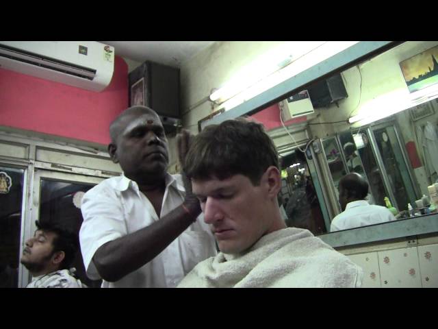 Christopher at the indian hairdresser