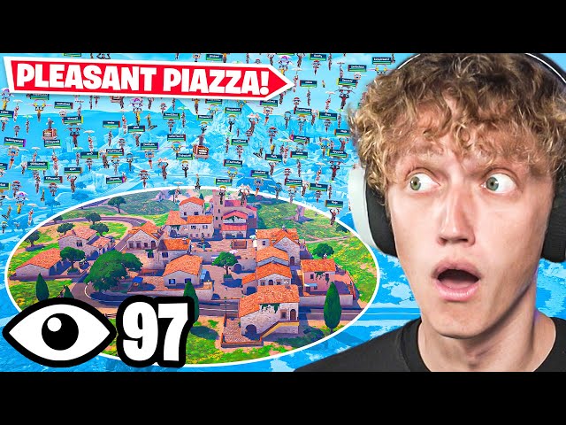 100 Players Land At PLEASANT PIAZZA In Fortnite Chapter 5! (STACKED)