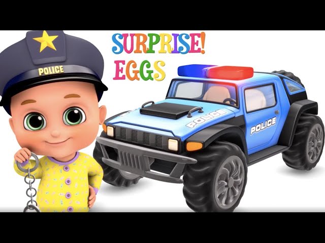 Police Car Chase | Cartoon police cars for kids | Jugnu Kids