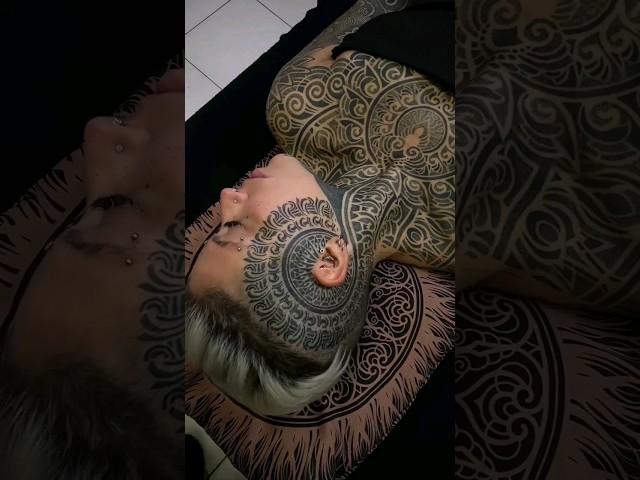 Mind blowing geometric tattoo art 🤯 #tattoo #tattooart #psytrance  www.instagram.com/tattoosbypaketh