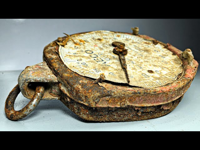 Rusty Antique Mechanical Scales Restoration Video
