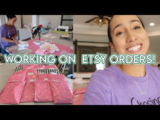 ETSY SHOP VLOG | A Full Day Working on Orders for My Etsy Shop | Pack Orders With Me