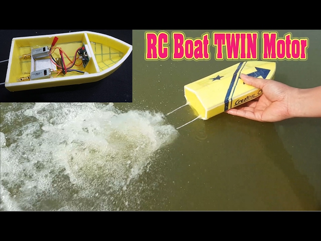 How To Make mini RC Boat Twin 180 Motor