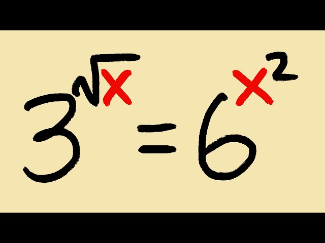 solving an exponential equation with different bases, a radical power & a quadratic power