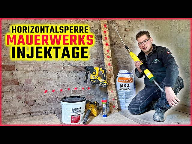 HORIZONTALSPERRE mit INJEKTAGE - Mauer trocken legen! | SCHNÄPPCHENHAUS #021 | Home Build Solution