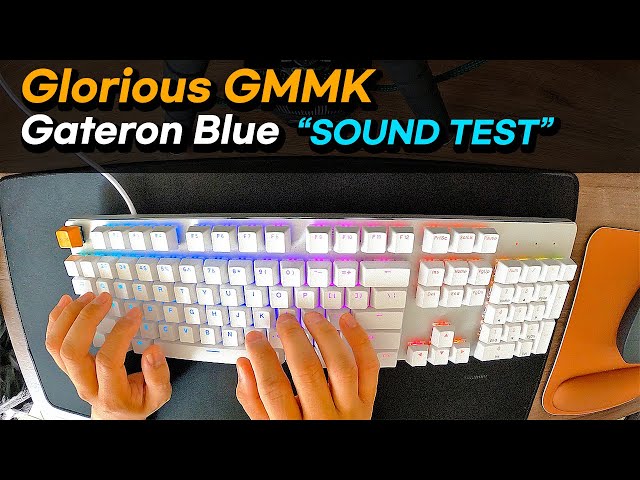 Glorious GMMK WHITE ICE Keyboard ASMR Sound Test (Gateron Blue)
