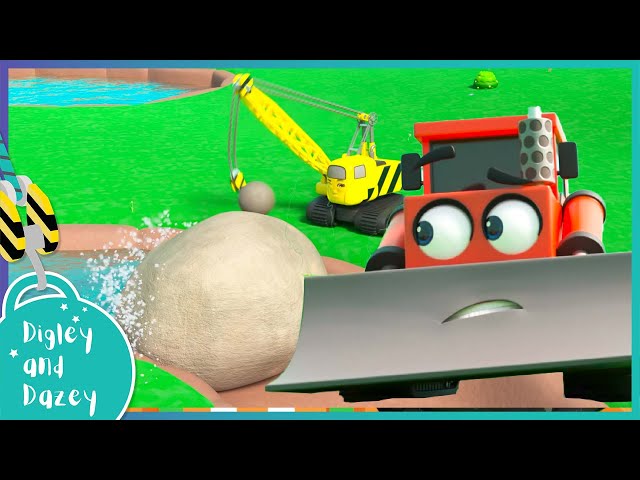 🚧 Blockage in the Trench - Working Together | Digley and Dazey | Kids Construction Truck Cartoons