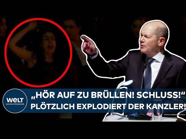 OLAF SCHOLZ: "Hör auf zu brüllen! Schluss!" Plötzlich explodiert der Kanzler bei Rede in Leipzig