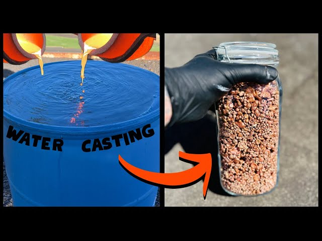 Water Casting Copper - 11kg Melt - ASMR Metal Melting - Trash To Treasure - BigStackD Casting