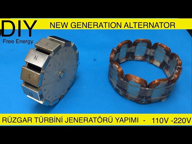SUPER POWERFUL NEW GENERATION ALTERNATOR CONSTRUCTION - GENERATE YOUR OWN ELECTRICITY FROM WIND