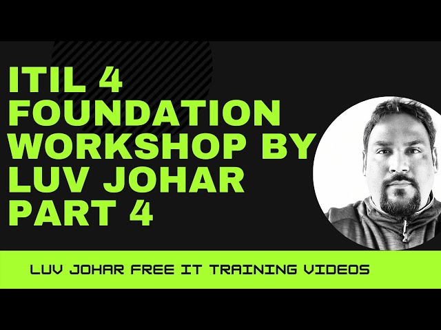 ITIL 4 Foundation Workshop by Luv Johar Part 4