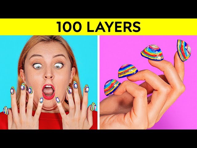 100 LAYERS CHALLENGE || 100 Layers of Makeup || Ultimate 100+ Coats by 123 GO! CHALLENGE
