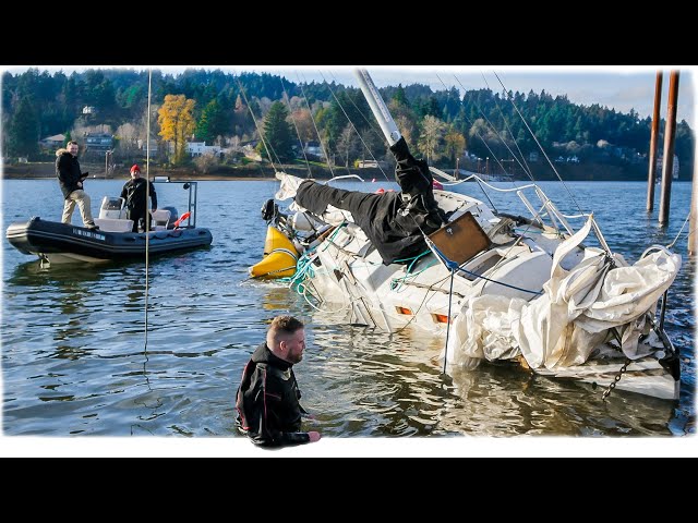 Sailboat Saved from Sinking in River at Boat Ramp!