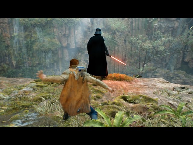 Never attempt to push Darth Vader off a cliff