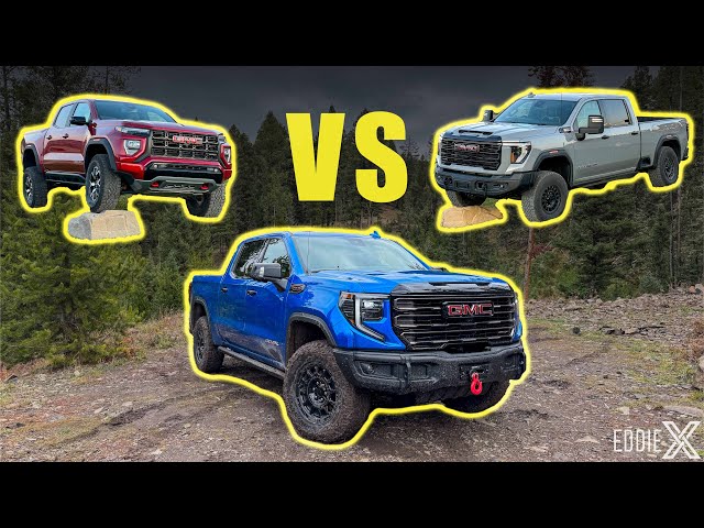 Comparing All The GMC AT4X Trucks!! | Canyon vs Sierra 1500 vs Sierra HD