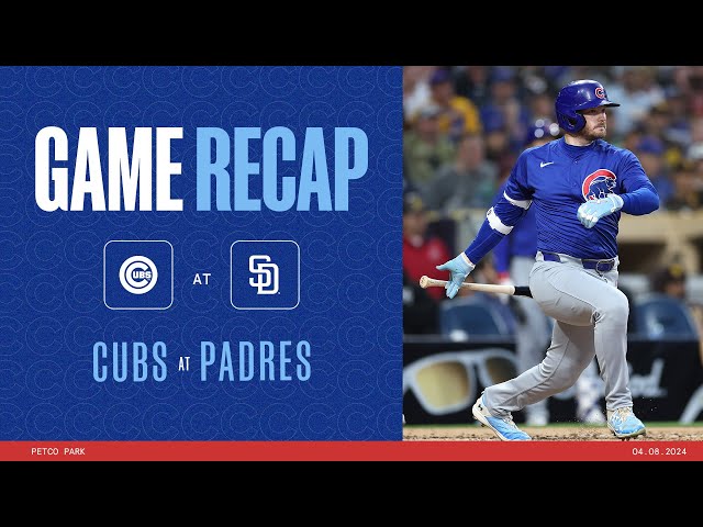 Cubs vs. Padres Game Highlights | 4/8/24