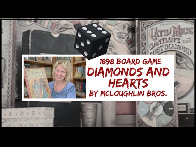 Antique 1898 Game of Diamonds and Hearts by Mcloughlin Bros #boardgames