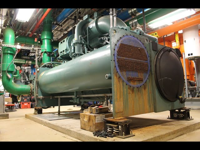 Centrifugal Chiller Maintenance (Punching Condenser Tubes On A Chiller) Industrial Refrigeration