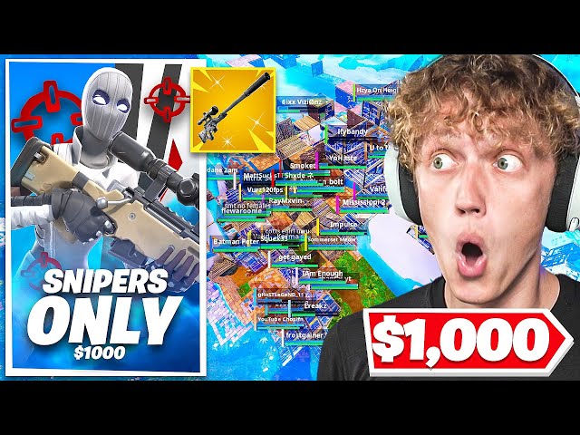 I Hosted a $1000 SNIPER ONLY Tournament In Fortnite! (Season 4)