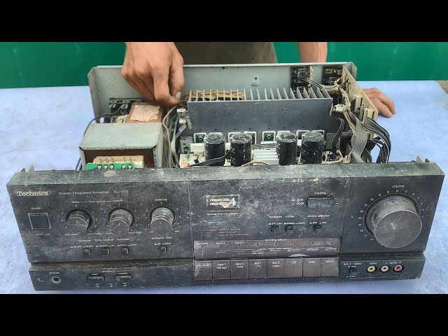 Antique Technics Audio Amplifier Restoration // Restore and Reuse a Broken 120w Amplifier