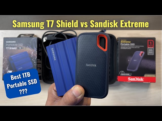 Sandisk Extreme vs Samsung T7 Shield - Best 1TB Portable SSD | Comparison