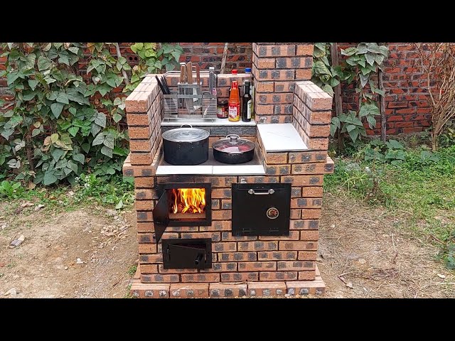 Wood Burning Stove | Creative ideas from red bricks.