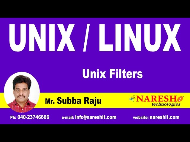 Unix Filters | UNIX Tutorial | Mr. Subba Raju