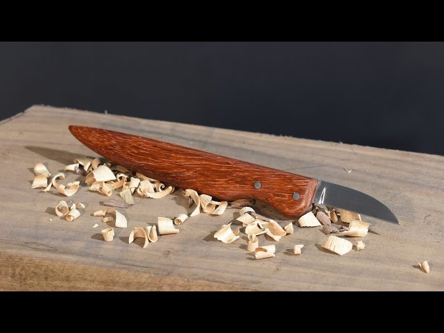 Making a Wood Carving Knife with NO Power Tools!  Easy DIY Knife Making Project.