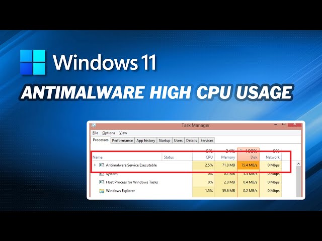 How to Fix Windows 11 Antimalware Service Executable High CPU Usage