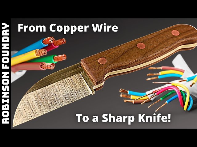 Knife made from COPPER WIRE - Its SHARP!! - Aluminum bronze with forged edge