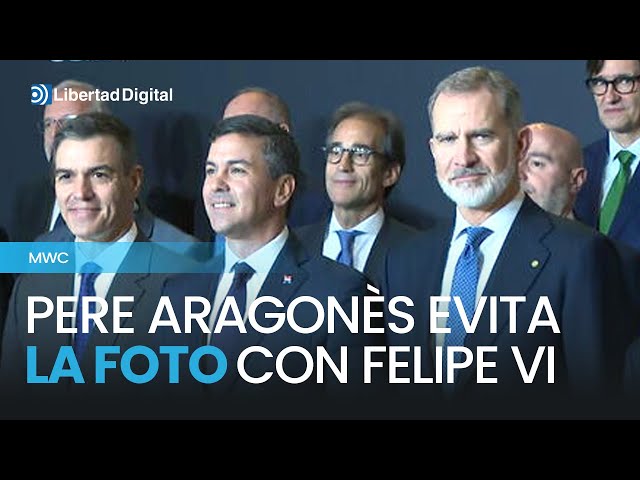 Pere Aragonès evita la foto con Felipe VI en la cena de gala inaugural del MWC