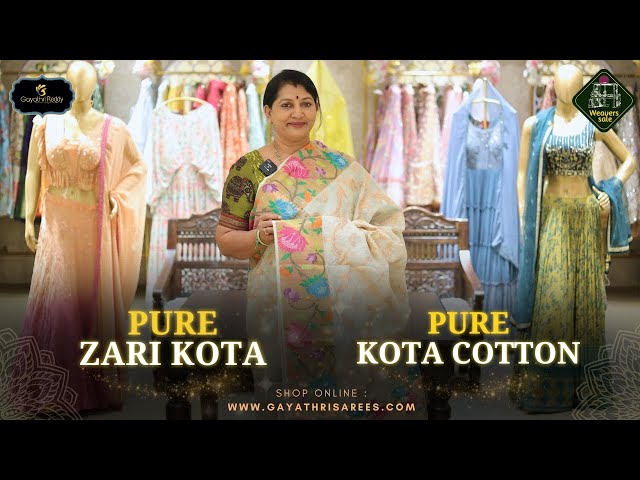 Pure Zari Kota & Pure Kota Cotton Sarees | #GayathriReddy |