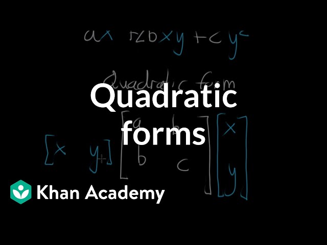 Expressing a quadratic form with a matrix